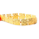 12mm 22kt Gold Plated Copper Square and Circle Embossed Square Beads, 8 inch - The Bead Traders