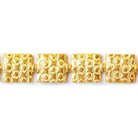 12mm 22kt Gold Plated Copper Square and Circle Embossed Square Beads, 8 inch - The Bead Traders