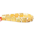12mm 22kt Gold Plated Copper Square Embossed Square Beads, 8 inch - The Bead Traders