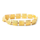 12mm 22kt Gold Plated Kisses Embossed Square Beads, 8 inch - The Bead Traders