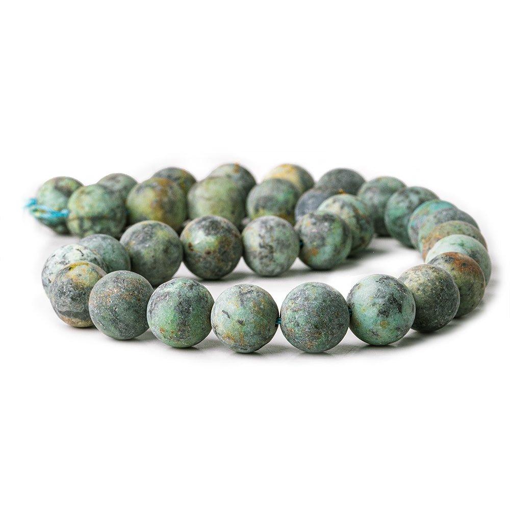12mm African Turquoise Jasper plain rounds Large 1mm Hole 15 inch 31 beads - The Bead Traders