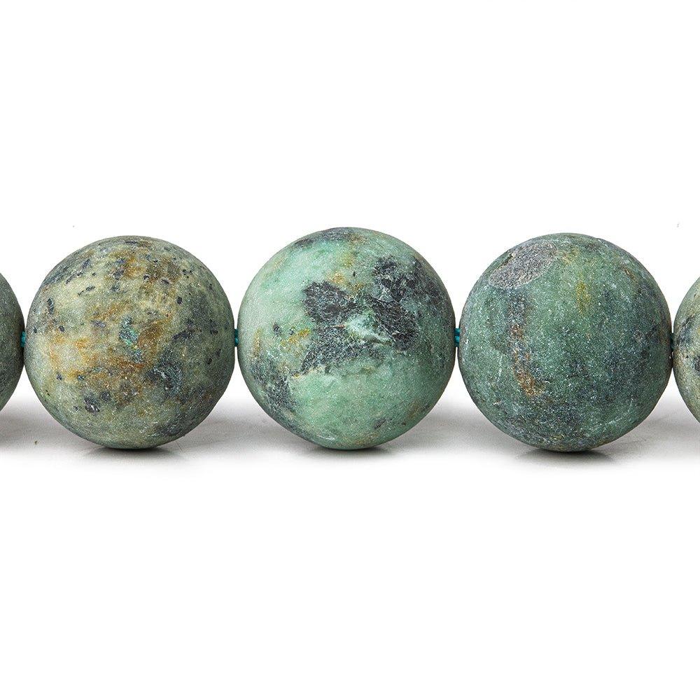 12mm African Turquoise Jasper plain rounds Large 1mm Hole 15 inch 31 beads - The Bead Traders