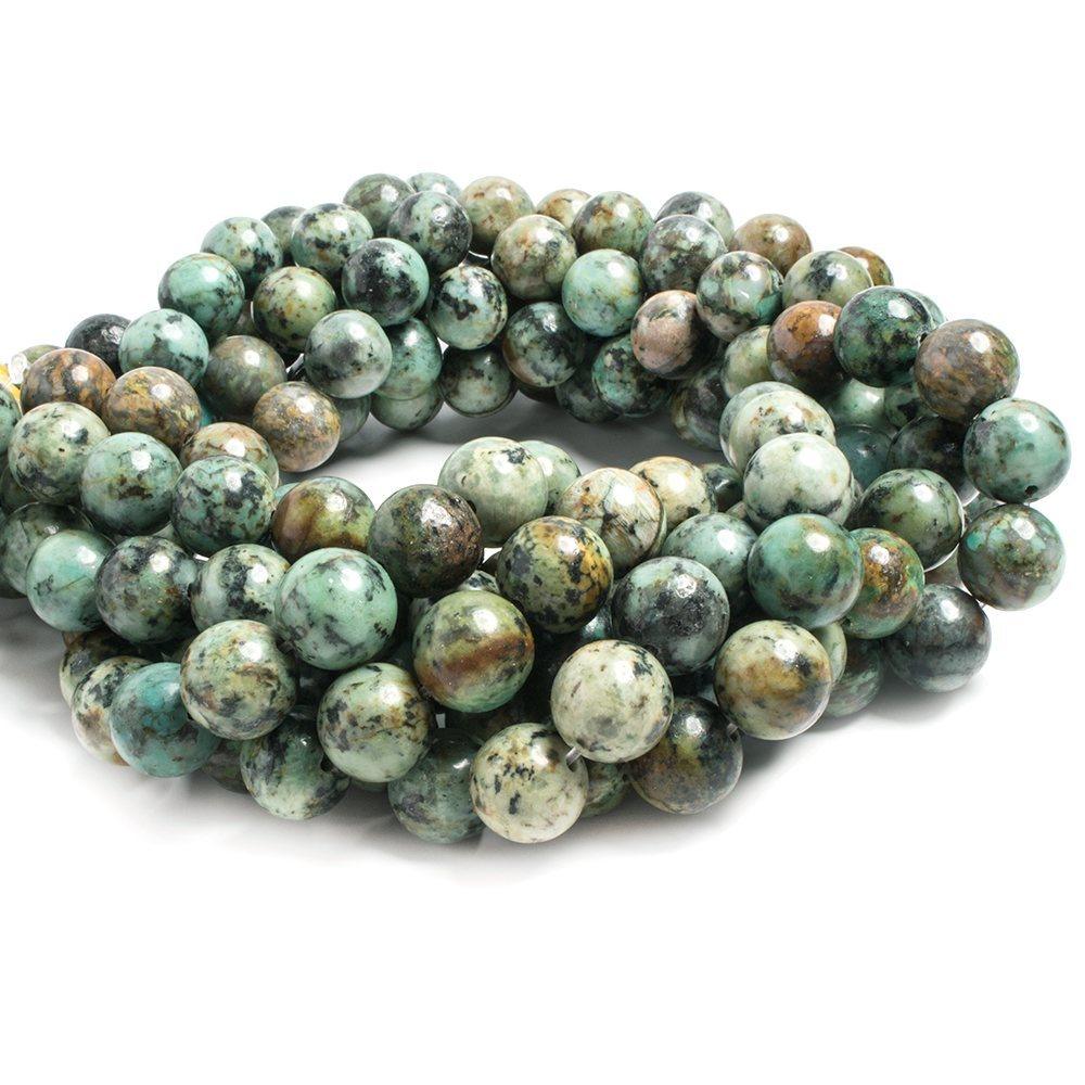 12mm African Turquoise plain round Beads 15.5 inch 32 pieces - The Bead Traders