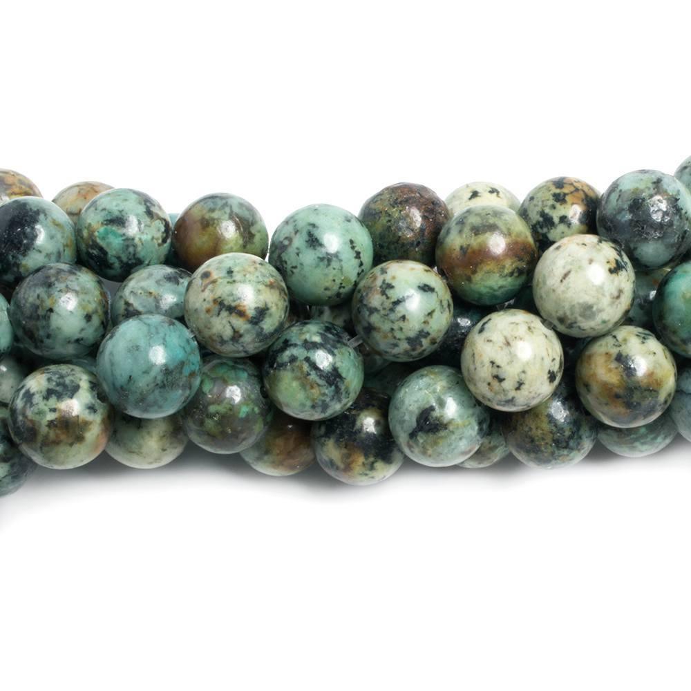 12mm African Turquoise plain round Beads 15.5 inch 32 pieces - The Bead Traders