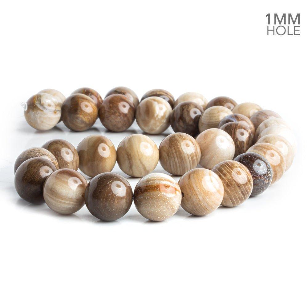 12mm American Petrified Wood Jasper Beads 16 inch 32 pieces - The Bead Traders