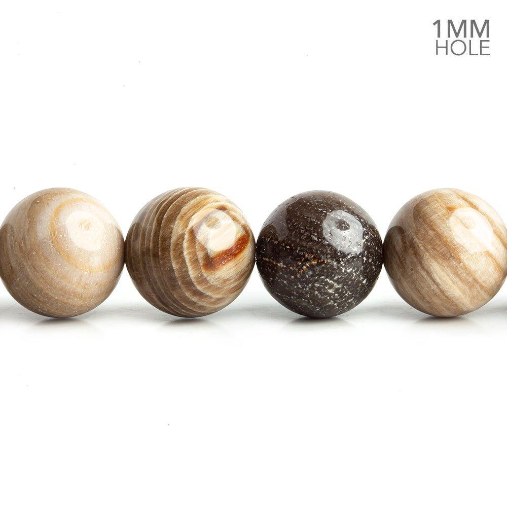 12mm American Petrified Wood Jasper Beads 16 inch 32 pieces - The Bead Traders