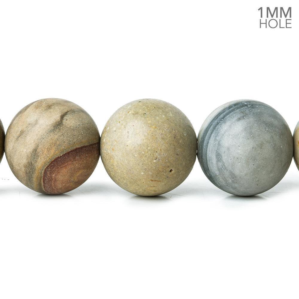12mm American Picture Jasper plain rounds Large 1mm Hole 15 inch 31 beads - The Bead Traders