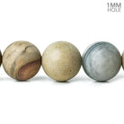 12mm American Picture Jasper plain rounds Large 1mm Hole 15 inch 31 beads - The Bead Traders