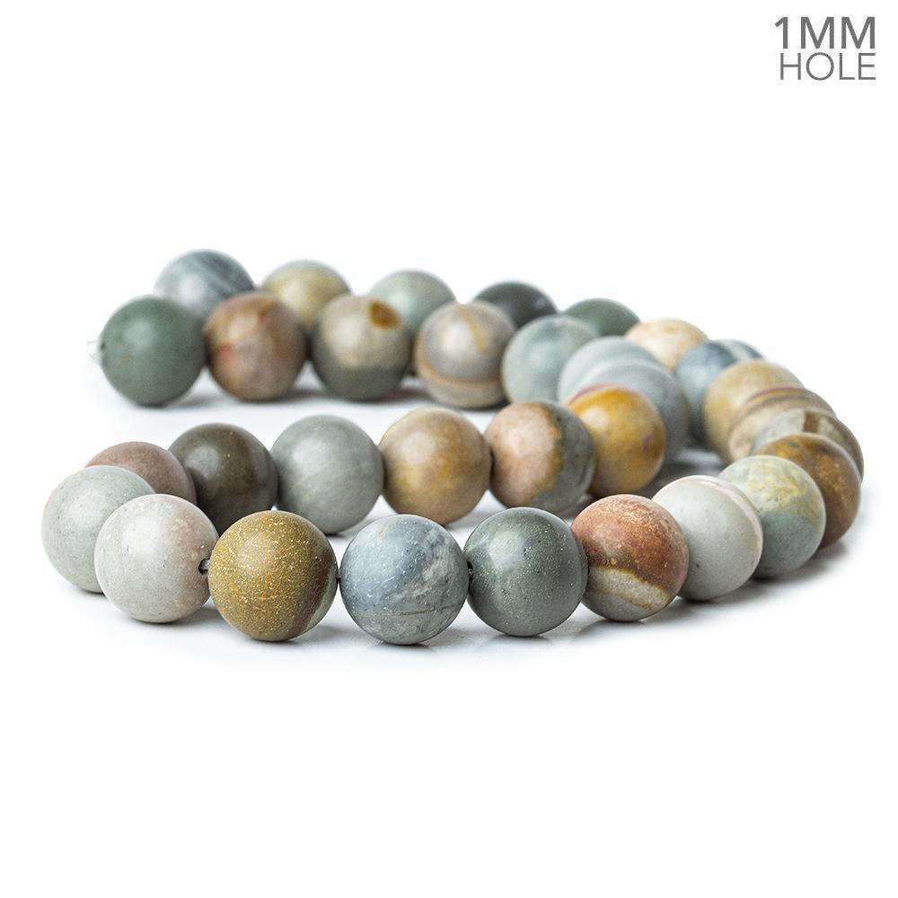 12mm American Picture Jasper plain rounds Large 1mm Hole 15 inch 31 beads - The Bead Traders