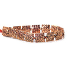 12mm Antiqued Copper 3 Health, Wealth, Happiness Embossed Square Beads, 8 inch, 15 beads - The Bead Traders