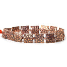 12mm Antiqued Copper Cobblestone Embossed Square Beads, 8 inch, 15 beads - The Bead Traders
