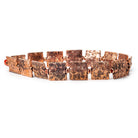 12mm Antiqued Copper Crosshatch Embossed Square Beads, 8 inch, 15 beads - The Bead Traders