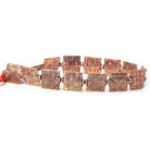 12mm Antiqued Copper Kisses Embossed Square Beads, 8 inch, 15 beads - The Bead Traders