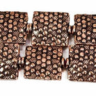 12mm Antiqued Copper Pebbles Embossed Square Beads, 8 inch, 15 beads - The Bead Traders
