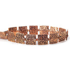 12mm Antiqued Copper Petite Cobblestone Embossed Square Beads, 8 inch, 15 beads - The Bead Traders