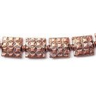 12mm Antiqued Copper Squares Embossed Square Beads, 8 inch, 15 beads - The Bead Traders