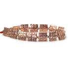 12mm Antiqued Copper Squares Embossed Square Beads, 8 inch, 15 beads - The Bead Traders