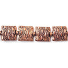 12mm Antiqued Copper Sunset Embossed Square Beads, 8 inch, 15 beads - The Bead Traders