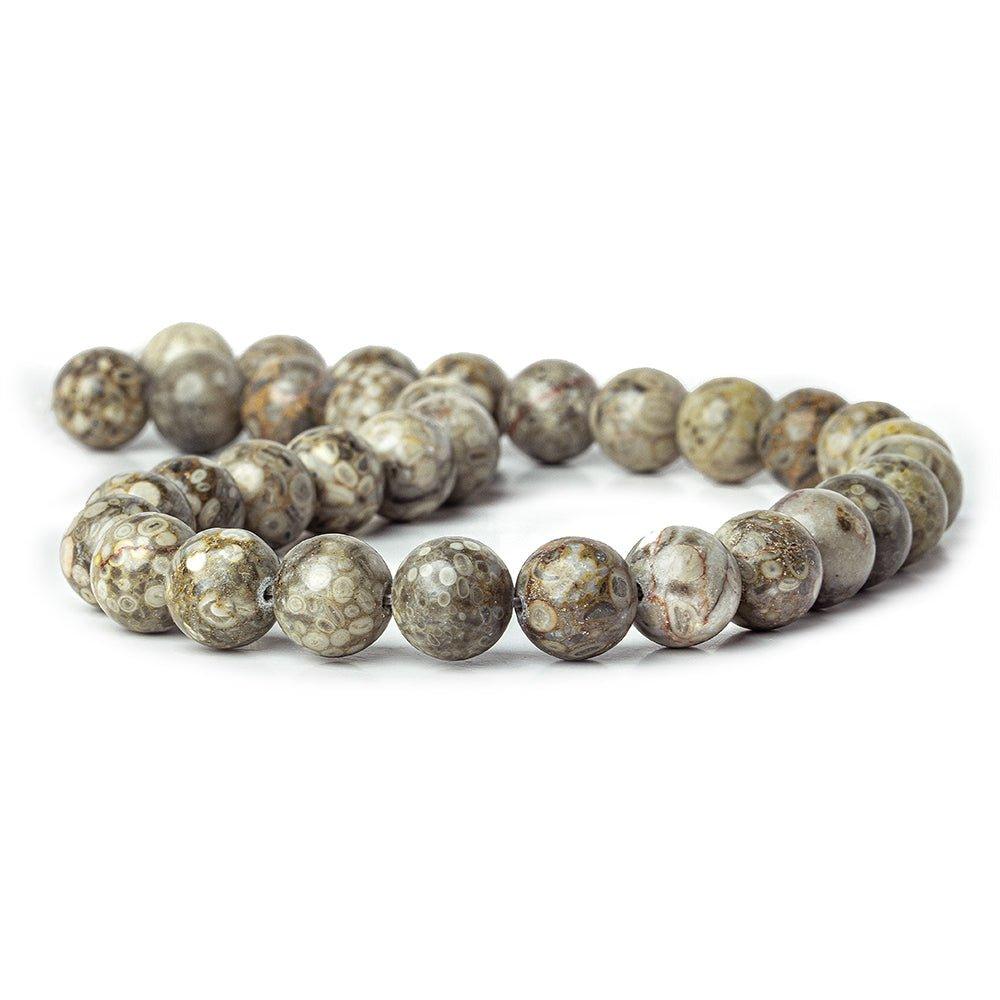 12mm Bakuhanseki Maifan (Medical Stone) plain rounds Large 1mm Hole 15 inch 31 beads - The Bead Traders