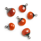12mm Black Gold Leafed Carnelian Heart Pendant 1 Bead - The Bead Traders