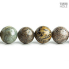 12mm Black Picture Jasper Plain Round Beads 16 inch 35 pieces - The Bead Traders