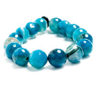 12mm Blue Banded Agate large hole faceted rounds 7.5 inches 16 beads - The Bead Traders