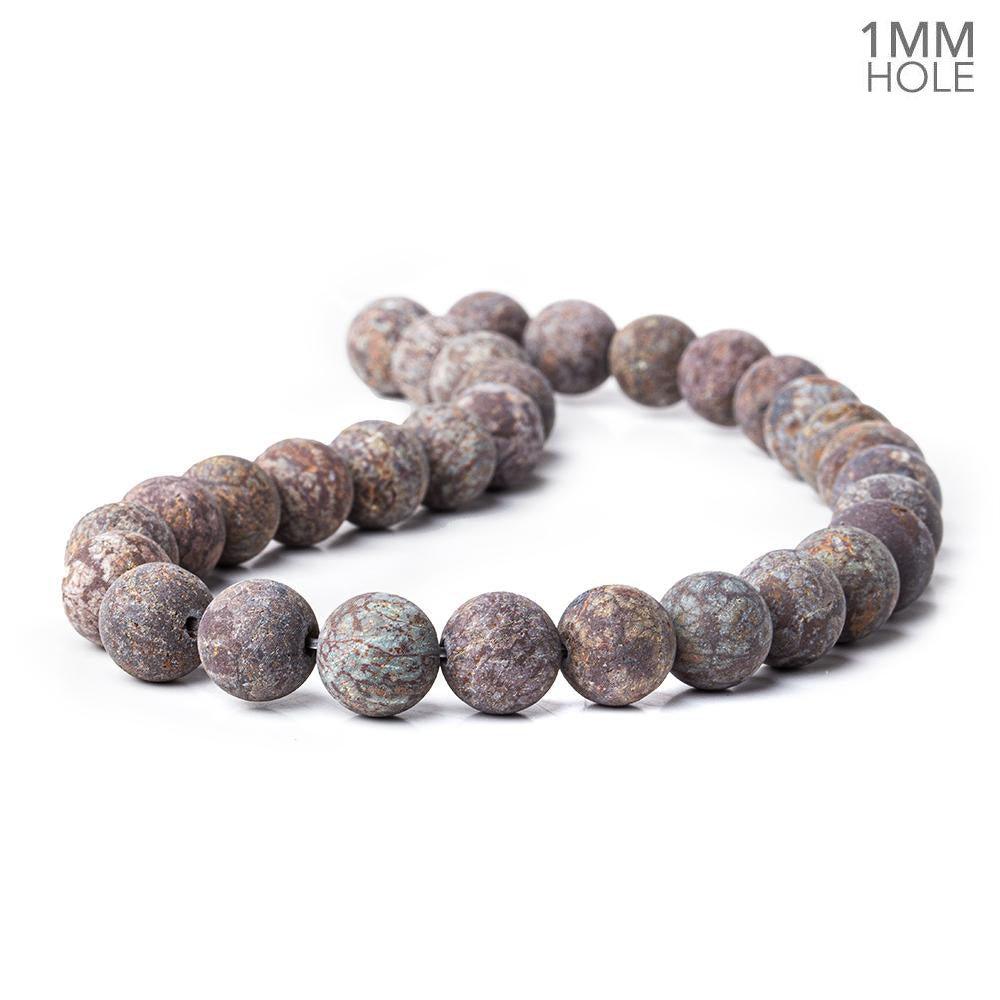 12mm Brown Snowflake Jasper plain rounds Large 1mm Hole 15 inch 31 beads - The Bead Traders