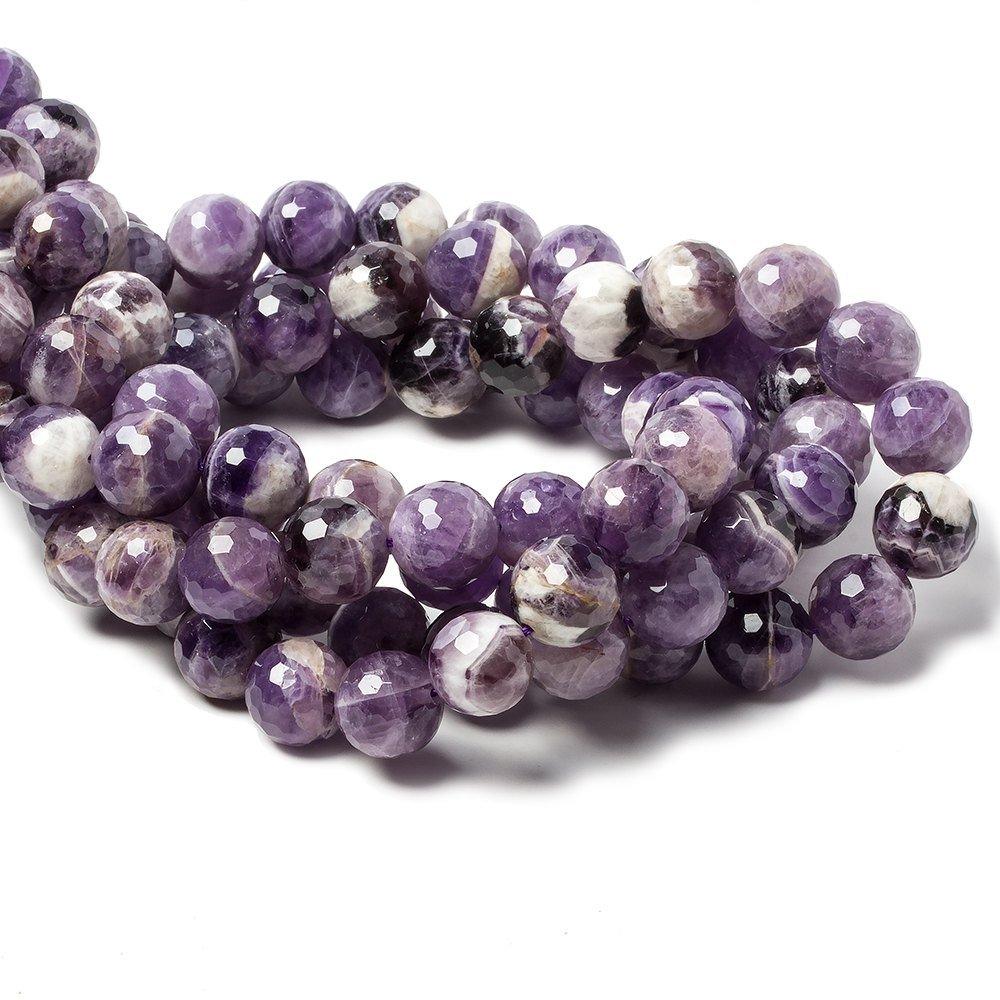 12mm Cape Amethyst faceted rounds 14 inch 32 beads - The Bead Traders