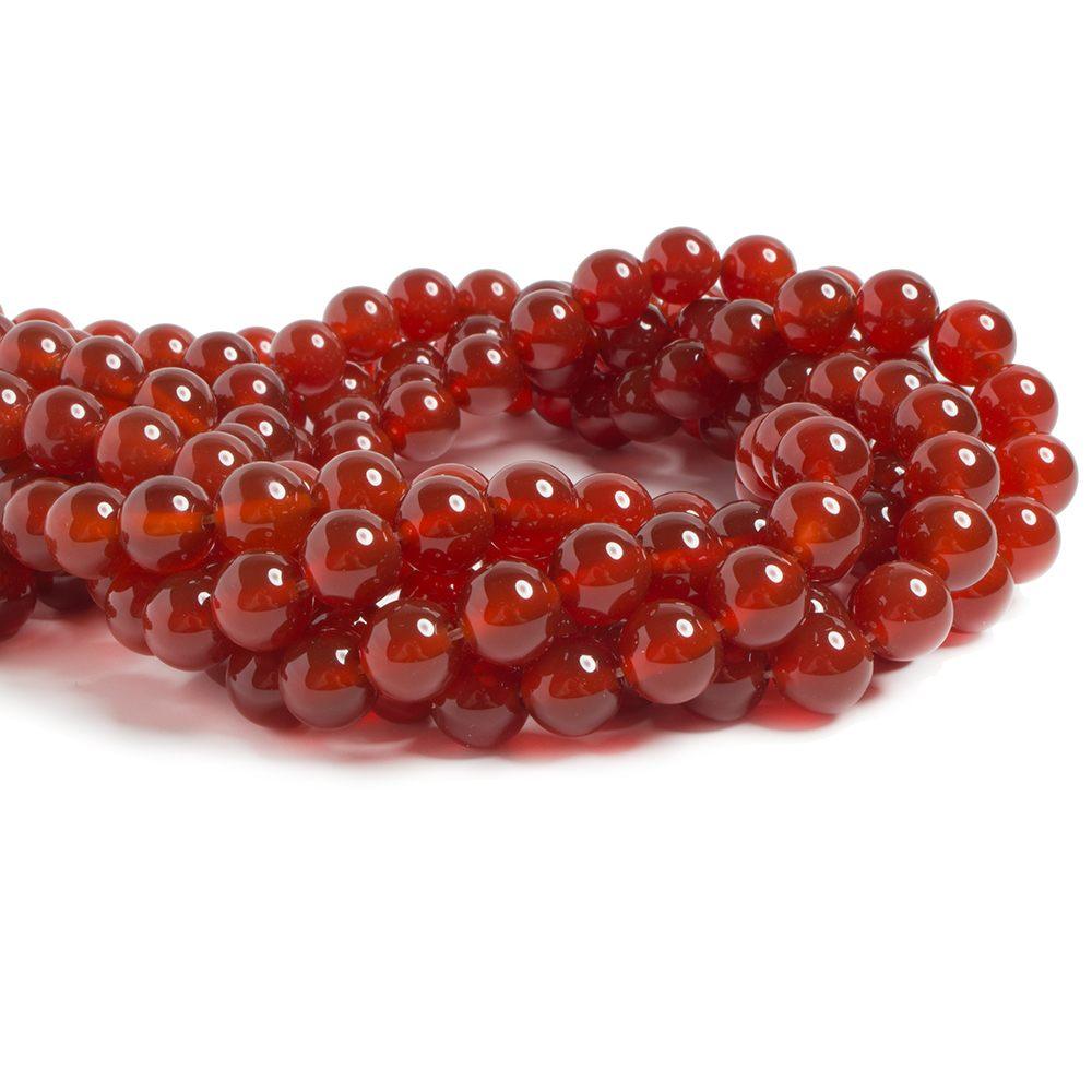 12mm Carnelian plain round beads 15 inch 33 pieces - The Bead Traders