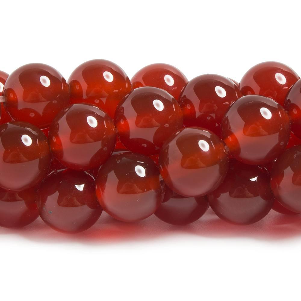 12mm Carnelian plain round beads 15 inch 33 pieces - The Bead Traders