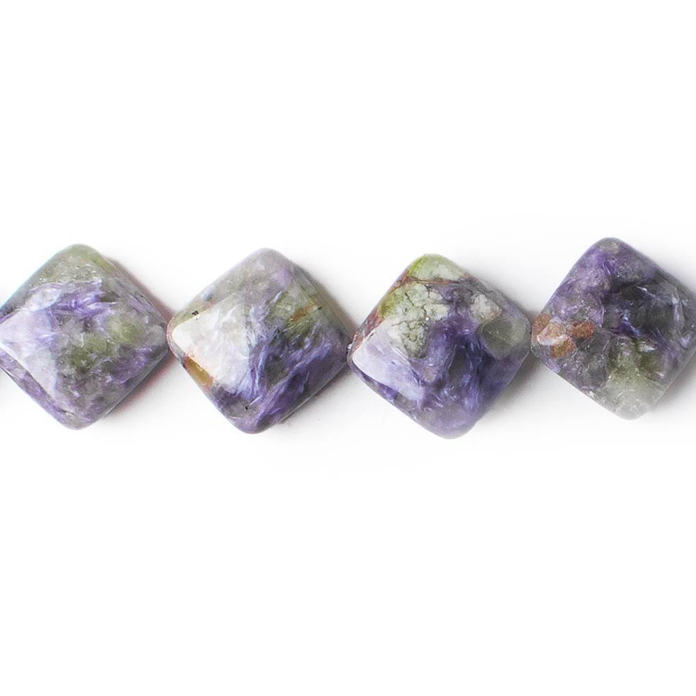 12mm Charoite plain pillow beads 15.5 inch 28 pieces - The Bead Traders