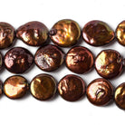 12mm Copper Brown Freshwater Pearls 15 inch 30 pcs - The Bead Traders
