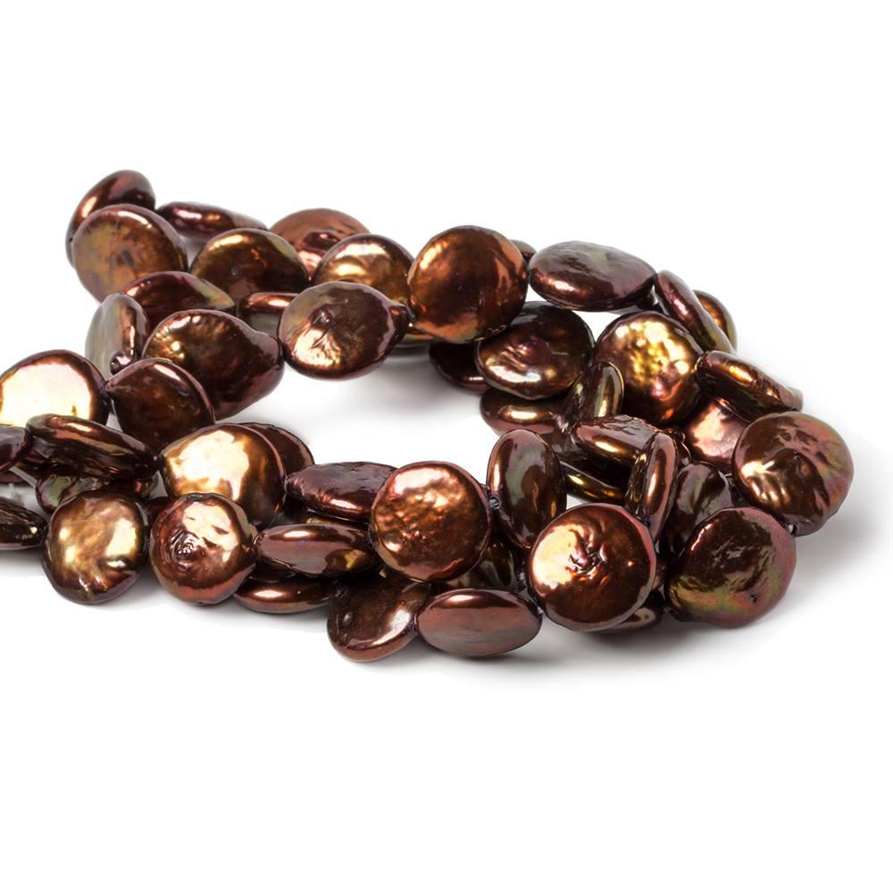 12mm Copper Brown Freshwater Pearls 15 inch 30 pcs - The Bead Traders