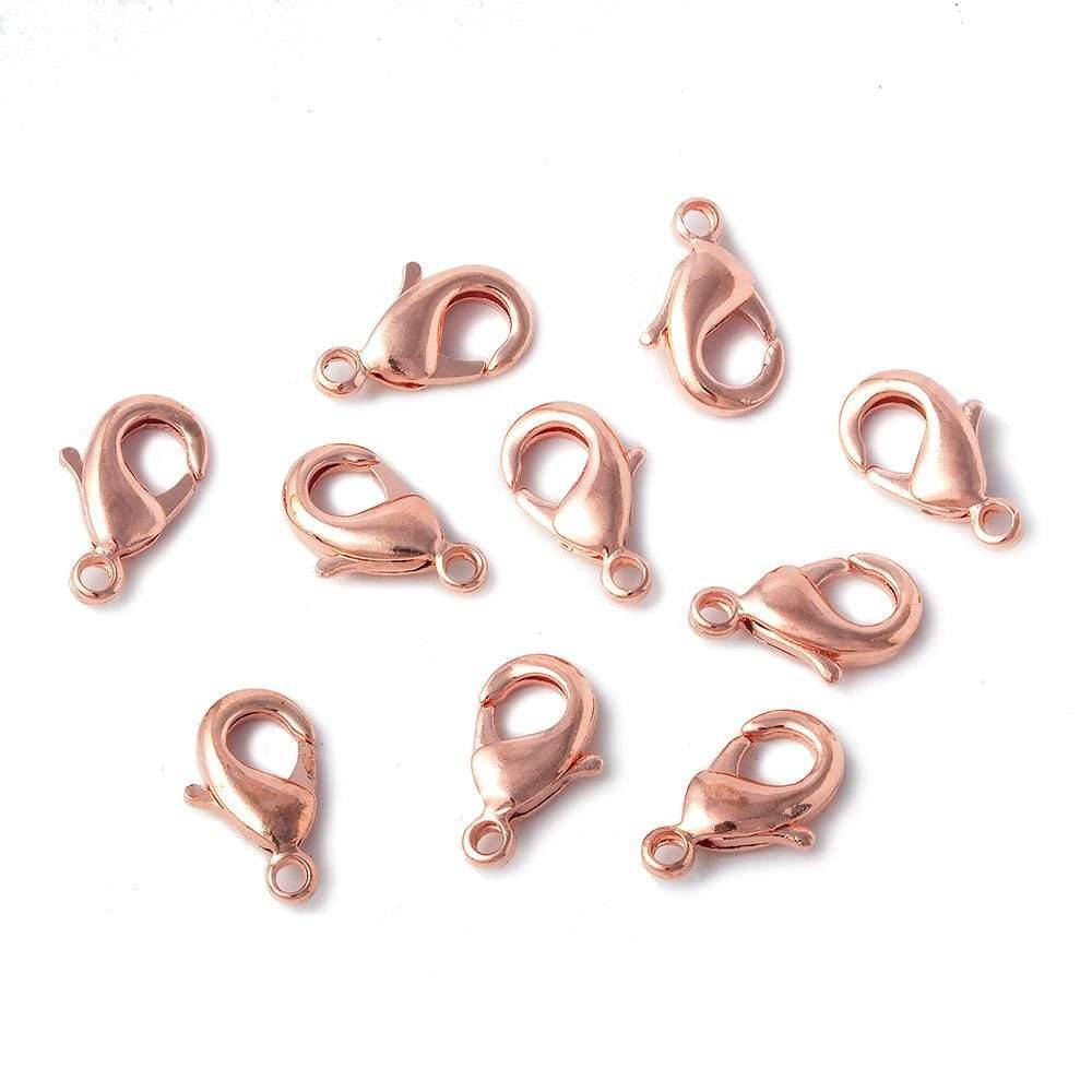 12mm Copper plated Lobster Clasp 10 pieces - The Bead Traders