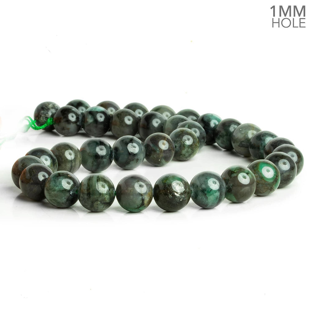 12mm Emerald Plain Rounds 16 inch 34 beads - The Bead Traders