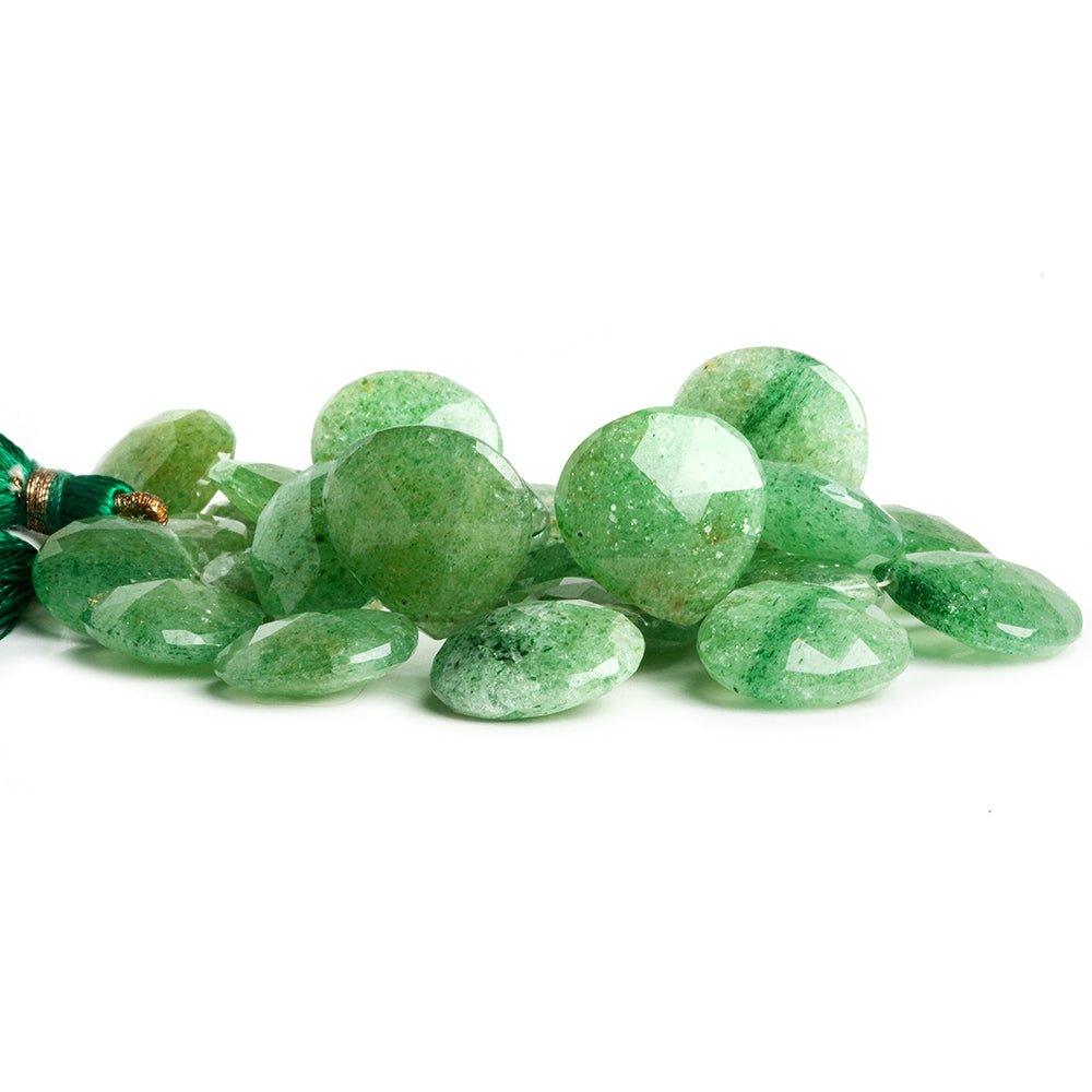 12mm Green Aventurine Faceted Heart Beads 5.5 inch 24 pieces - The Bead Traders