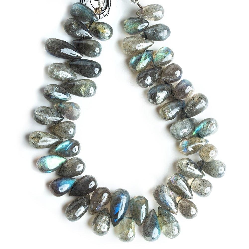 12mm Labradorite Plain Pear Beads 8 inch 50 pieces - The Bead Traders