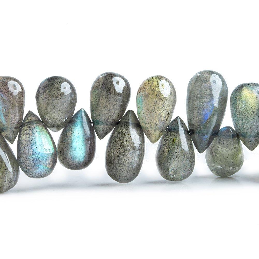 12mm Labradorite Plain Pear Beads 8 inch 50 pieces - The Bead Traders