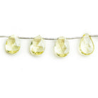 12mm Lemon Quartz Faceted Pear Beads 8 inch 15 pieces - The Bead Traders