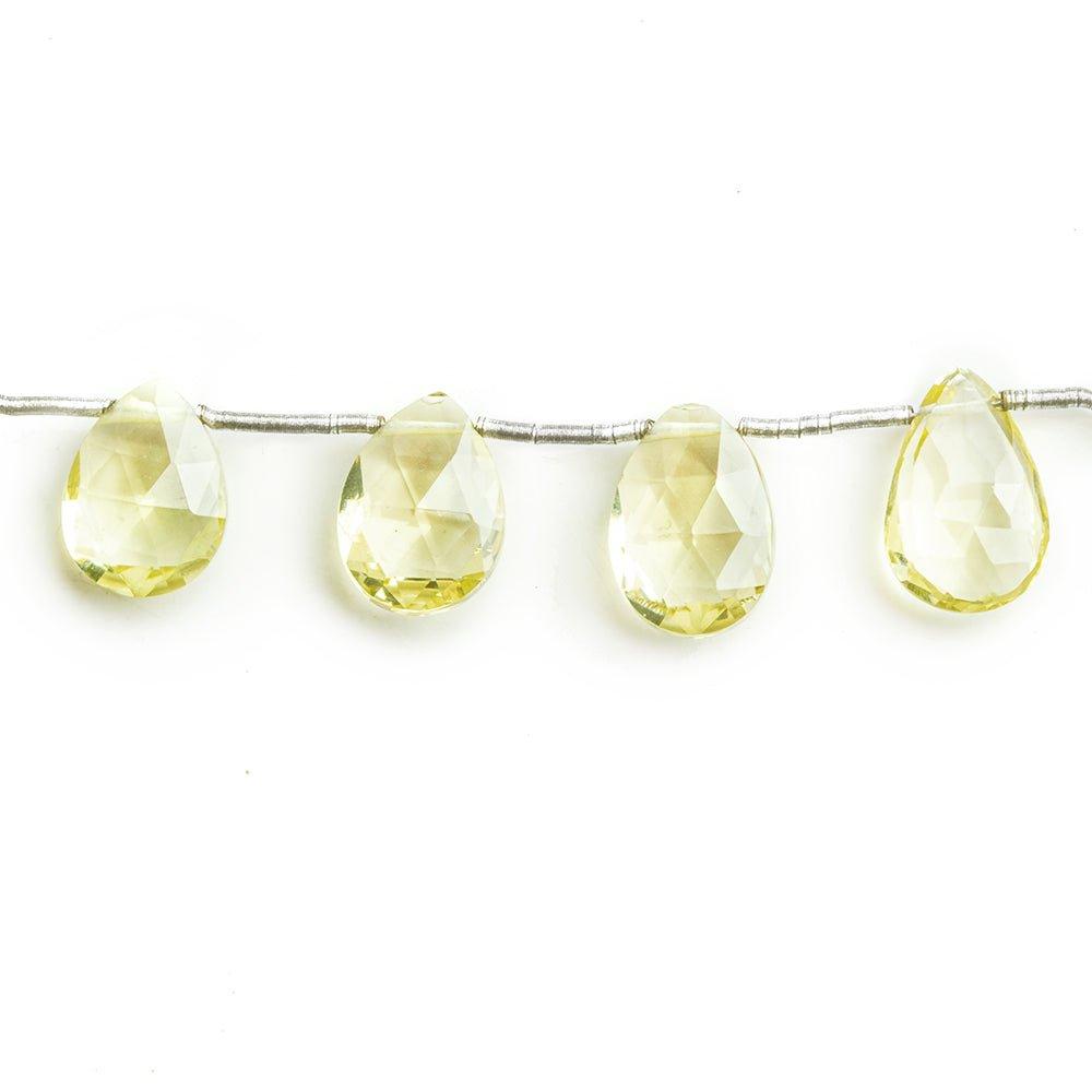 12mm Lemon Quartz Faceted Pear Beads 8 inch 15 pieces - The Bead Traders