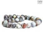 12mm Matte Botswana Agate Plain Round Beads 15.5 inch 32 pieces - The Bead Traders
