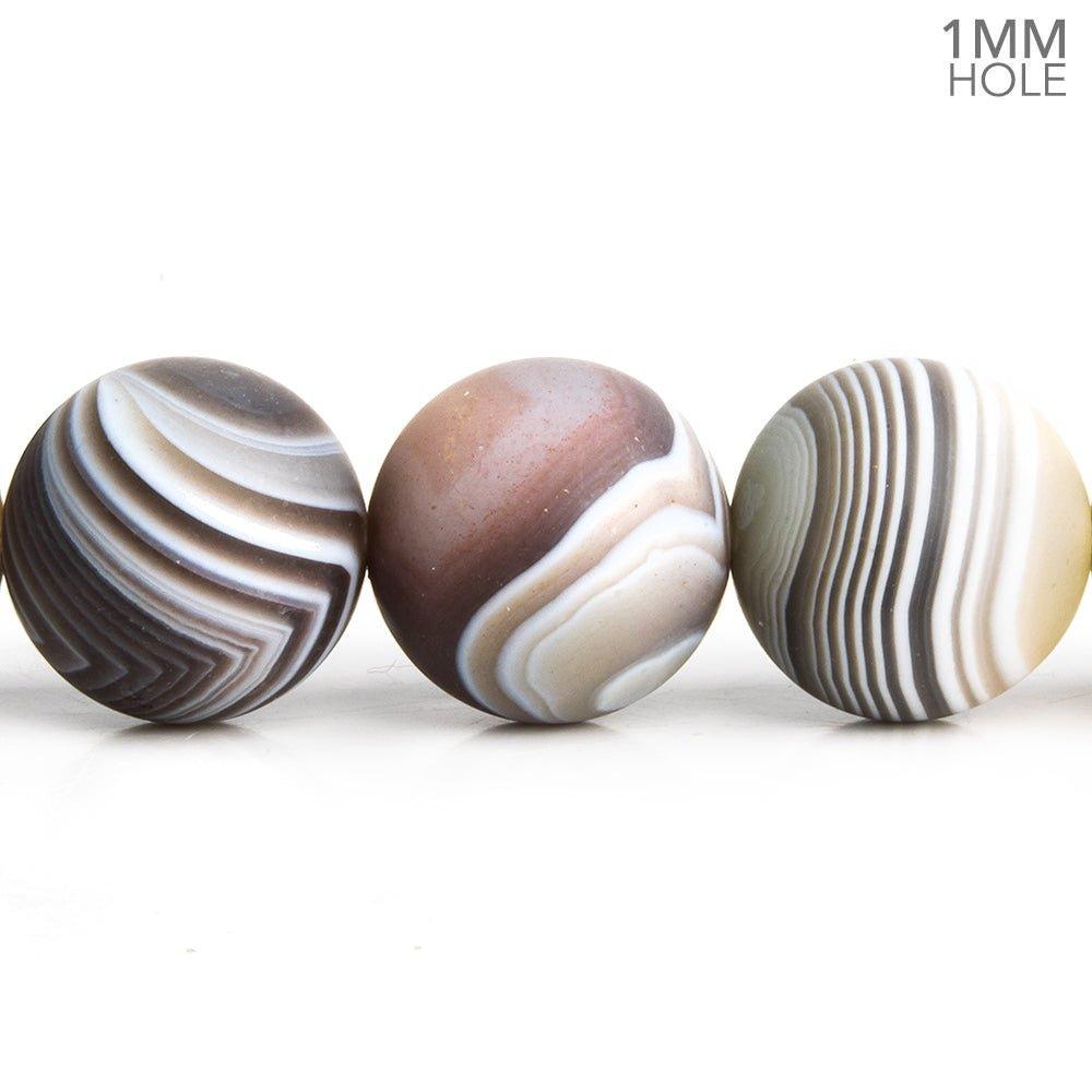 12mm Matte Botswana Agate Plain Round Beads 15.5 inch 32 pieces - The Bead Traders