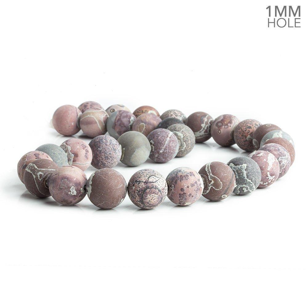 12mm Matte Chinese Painting Jasper Plain Round Beads 14 inch 30 pieces - The Bead Traders
