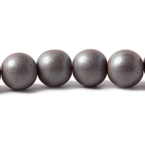 12mm Matte Hematite plain round Beads 15 inch 35 pieces - The Bead Traders