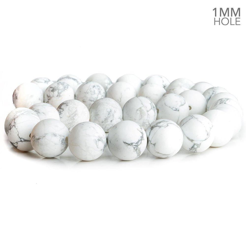 12mm Matte Howlite Plain Round Beads 15 inch 31 pieces - The Bead Traders