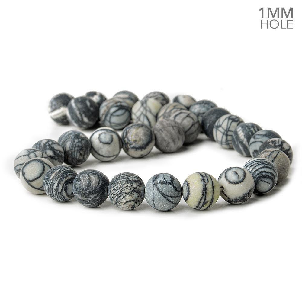 12mm Matte Picasso Jasper plain rounds Large 1mm Hole 15 inch 31 beads - The Bead Traders
