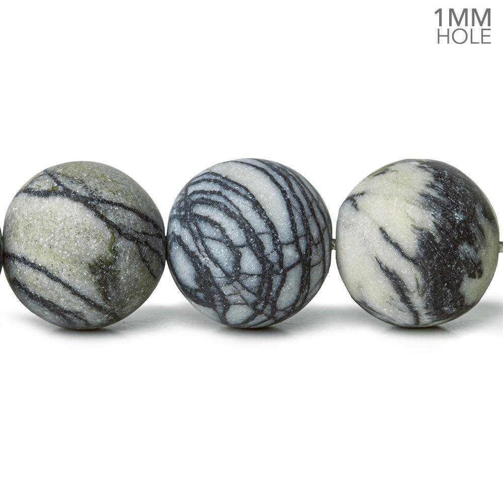 12mm Matte Picasso Jasper plain rounds Large 1mm Hole 15 inch 31 beads - The Bead Traders
