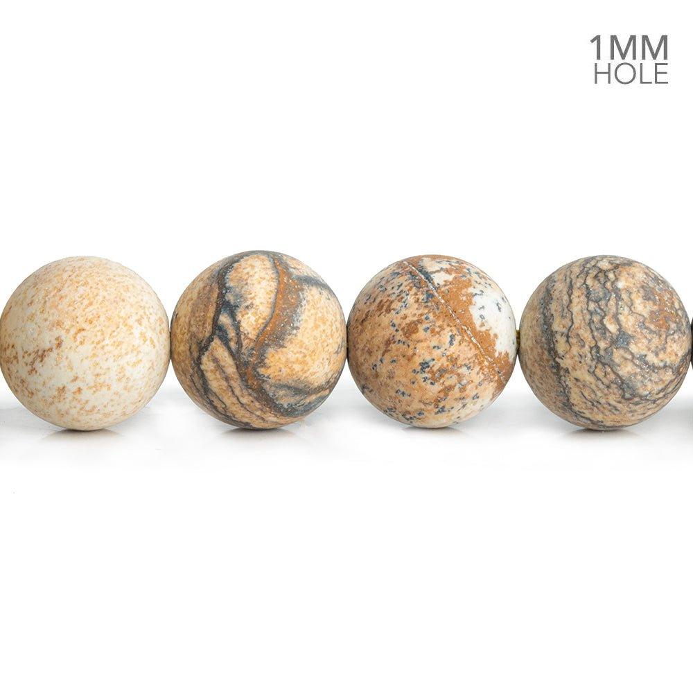 12mm Matte Picture Jasper Plain Round Beads 15 inch 32 pieces - The Bead Traders