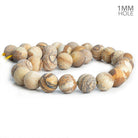 12mm Matte Picture Jasper Plain Round Beads 15 inch 32 pieces - The Bead Traders