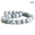 12mm Matte Silver Picasso Jasper Plain Round Beads 15 inch 32 pieces - The Bead Traders